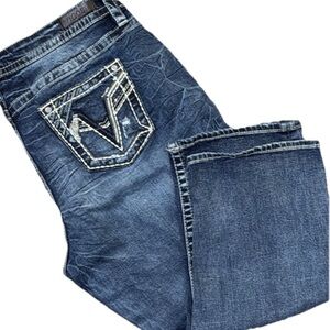 VIGOSS PLUS SIZE DENIM CAPRI’S EMBELLISHED POCKETS DISTRESSED WOMEN’S CASUAL